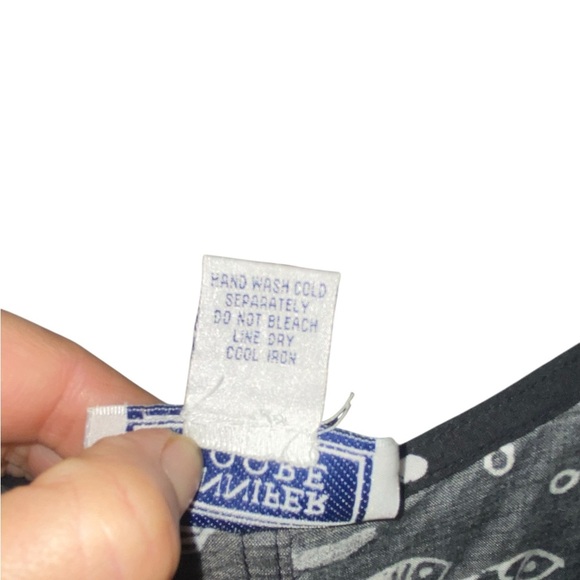 vintage 90s jennifer Moore black & white Fish print tank dress - Picture 5 of 7